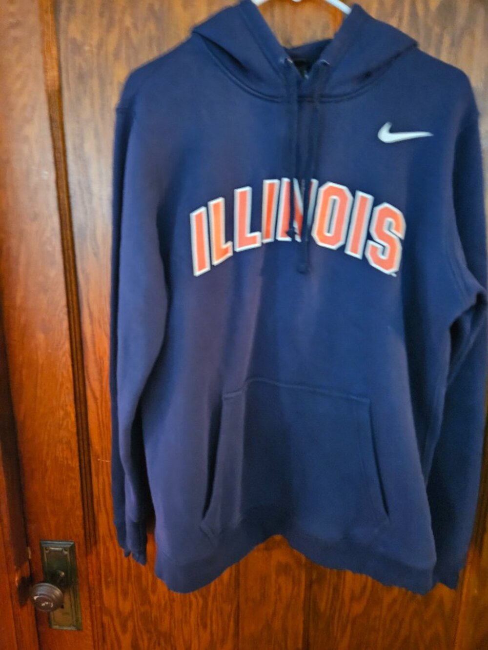 Nike Illinois Fighting Illini Club Fleece Navy Blue Hoodie Mens M